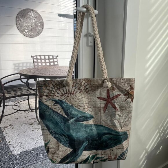 Vancouver Island Ocean Themed Spacious Utility Tote Bag w Rope Handle OS no tags - Picture 13 of 13